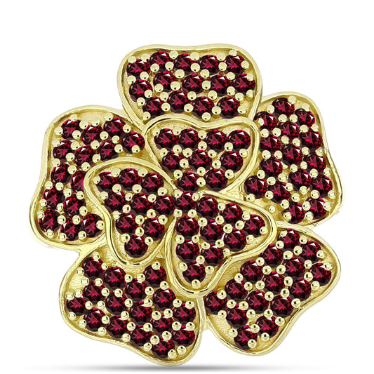 Goldplattierter Silberring mit Rhodolith Granat