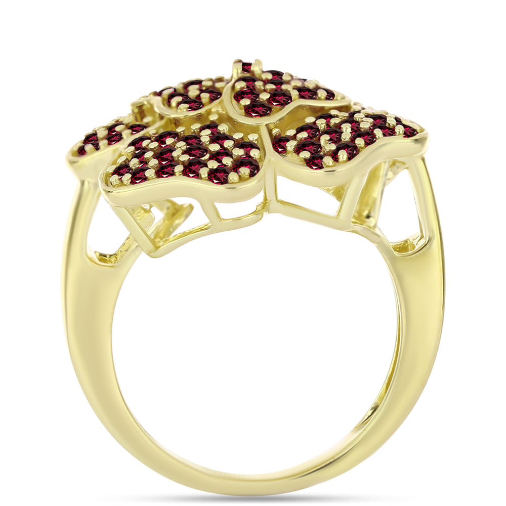 Goldplattierter Silberring mit Rhodolith Granat 2 