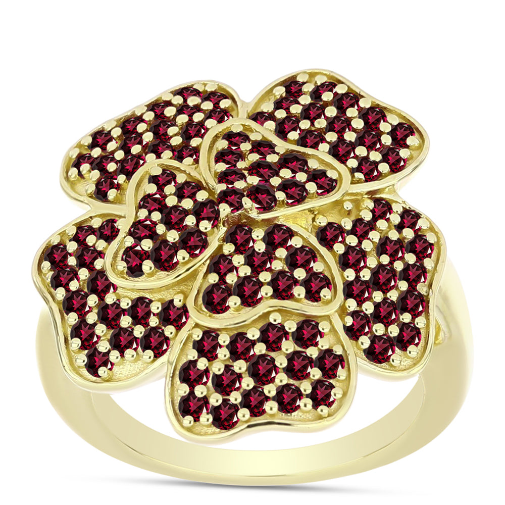 Goldplattierter Silberring mit Rhodolith Granat