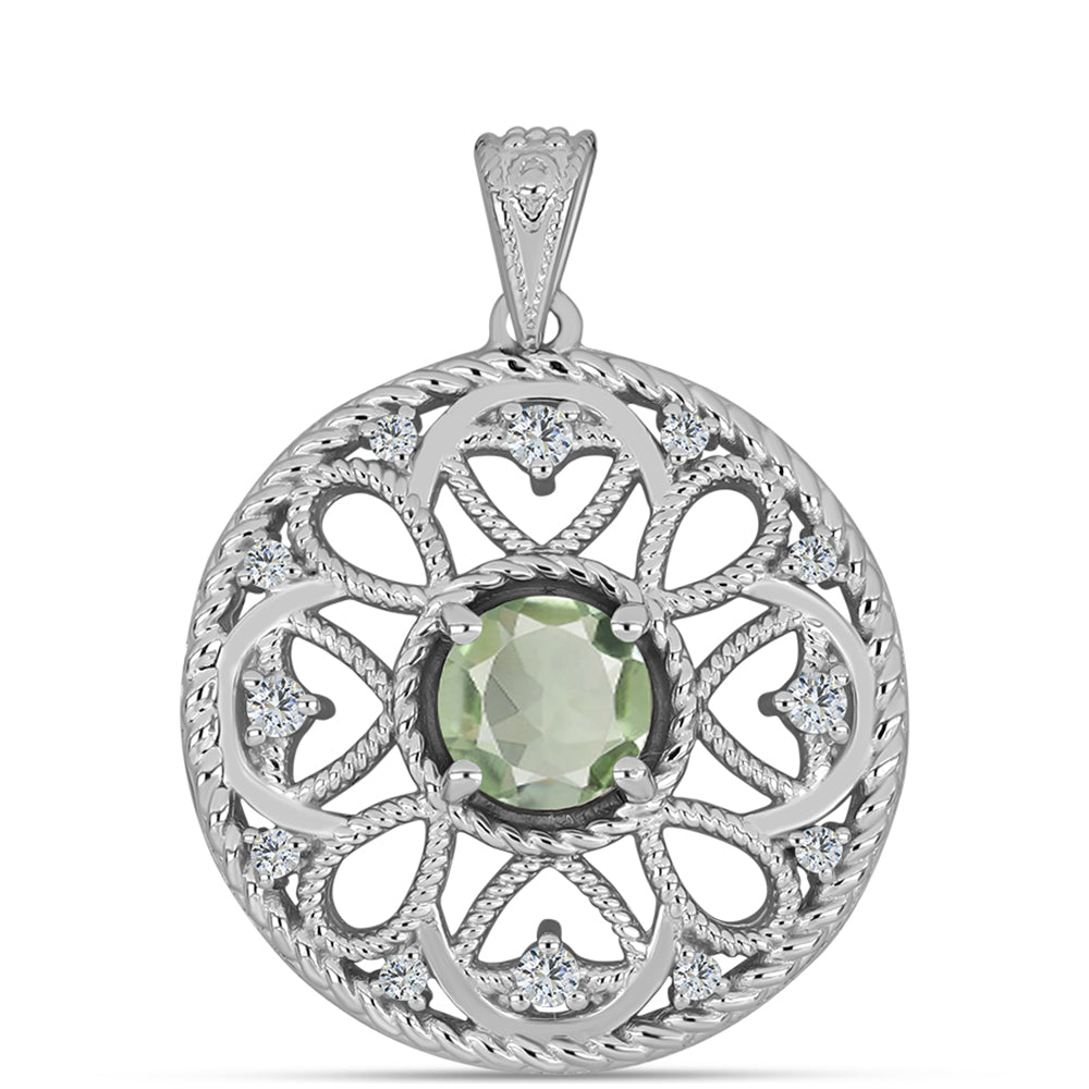 Silberanhänger mit grünem Amethyst