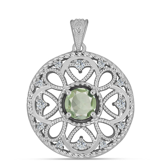 Silberanhänger mit grünem Amethyst