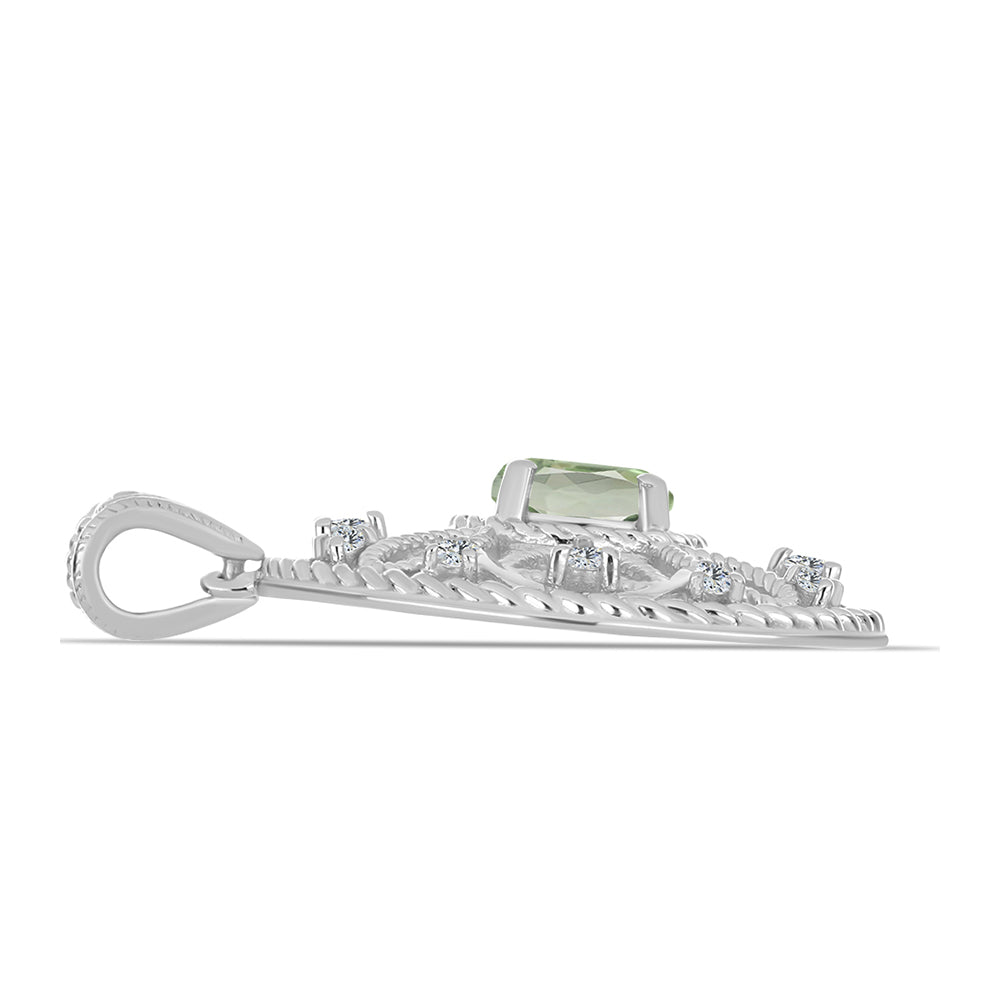 Silberanhänger mit grünem Amethyst 2 