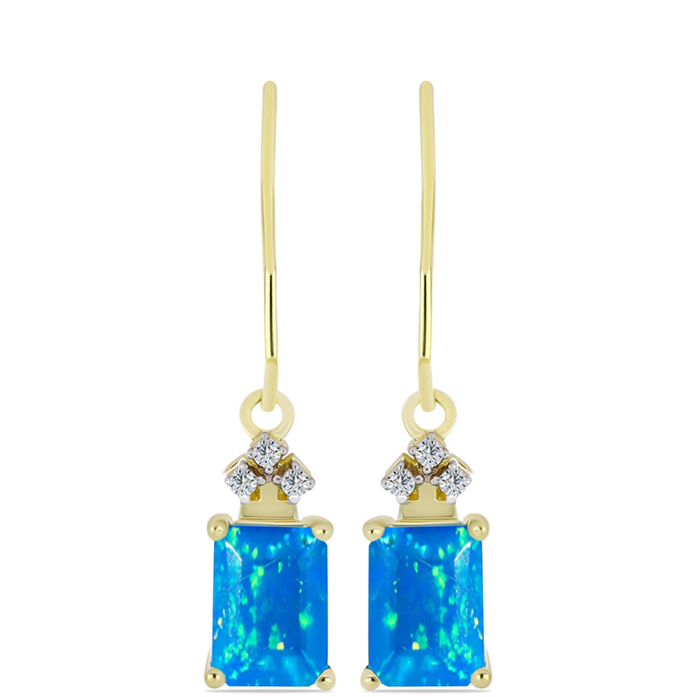 Goldplattierte Silberohrringe mit äthiopischem Paradiese-Opal und weißem Topas 1 