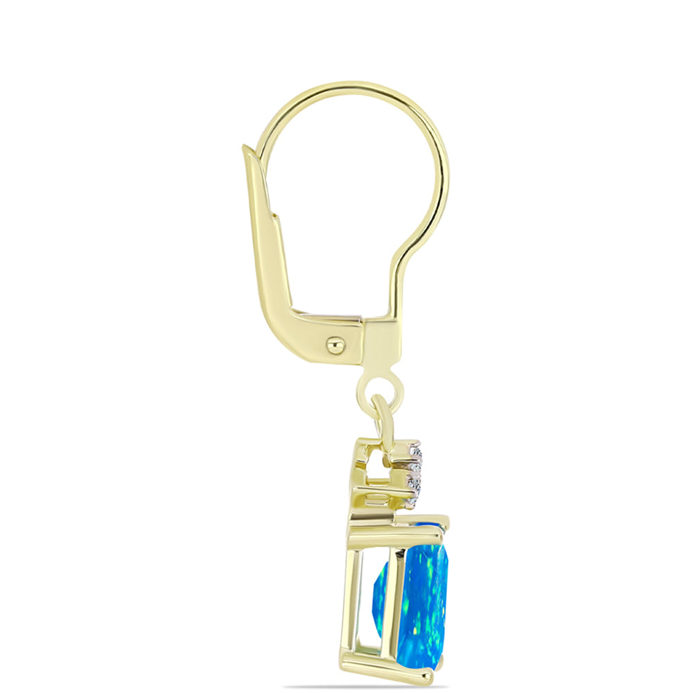 Goldplattierte Silberohrringe mit äthiopischem Paradiese-Opal und weißem Topas 2 