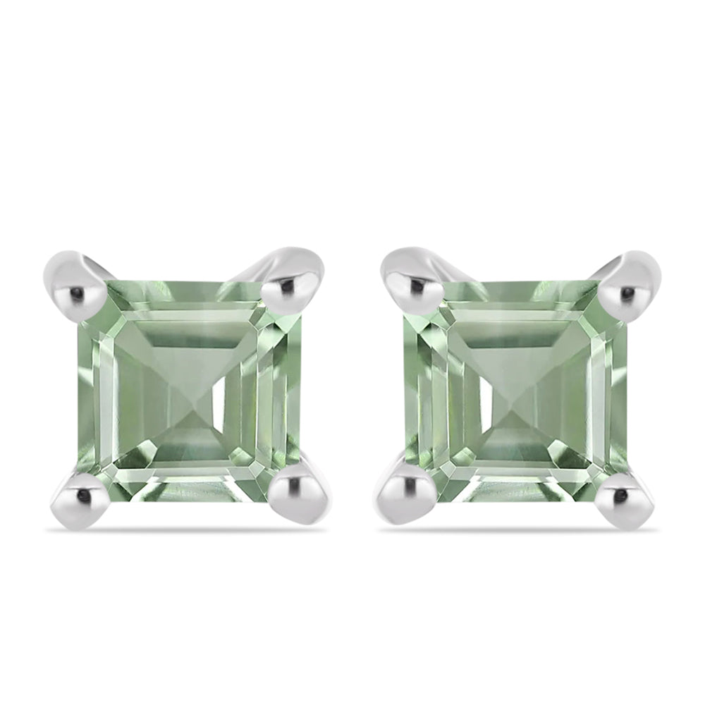 Silberohrringe mit grünem Amethyst 1 