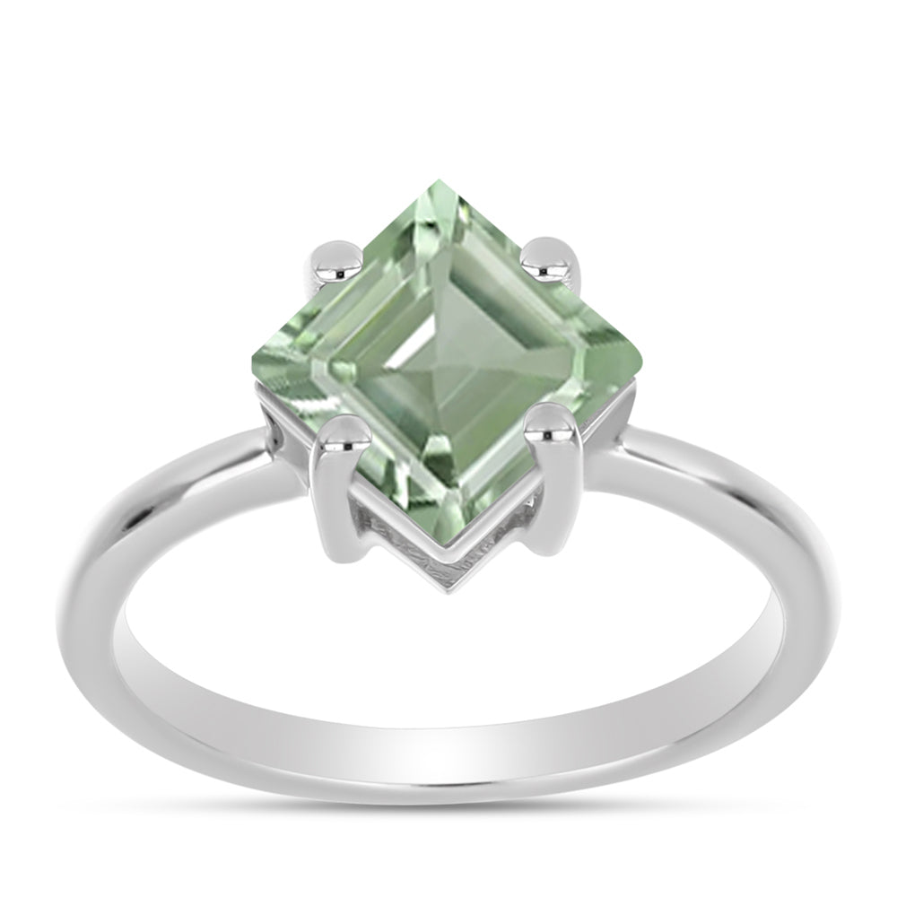 Silberring mit grünem Amethyst