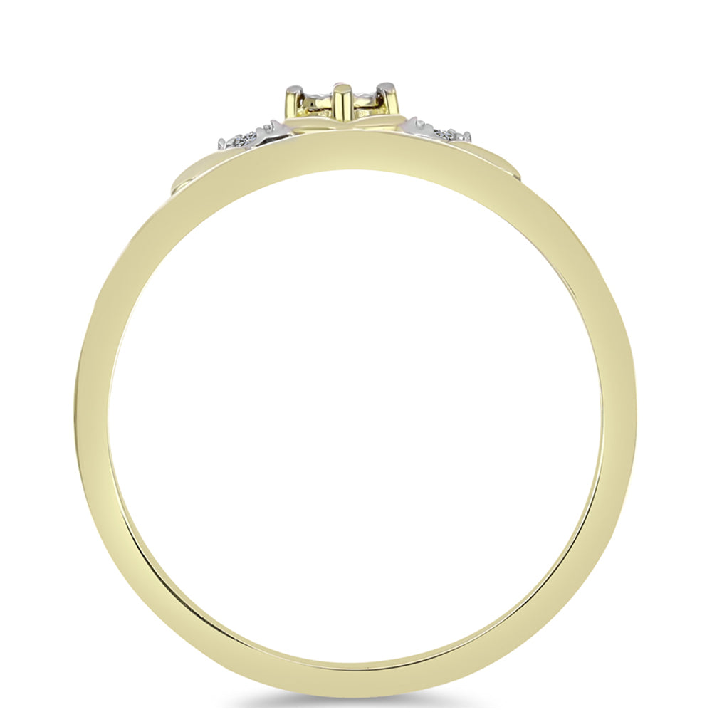 Goldplattierter Silberring mit weißem Diamant