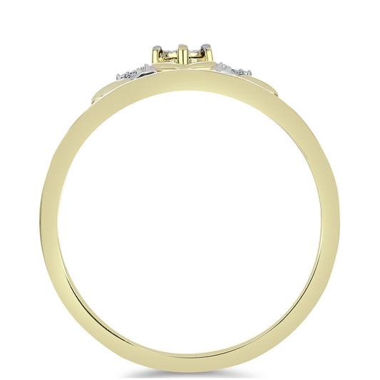 Goldplattierter Silberring mit weißem Diamant