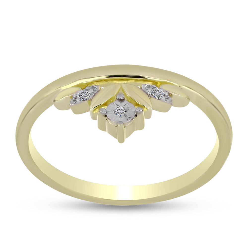 Goldplattierter Silberring mit weißem Diamant