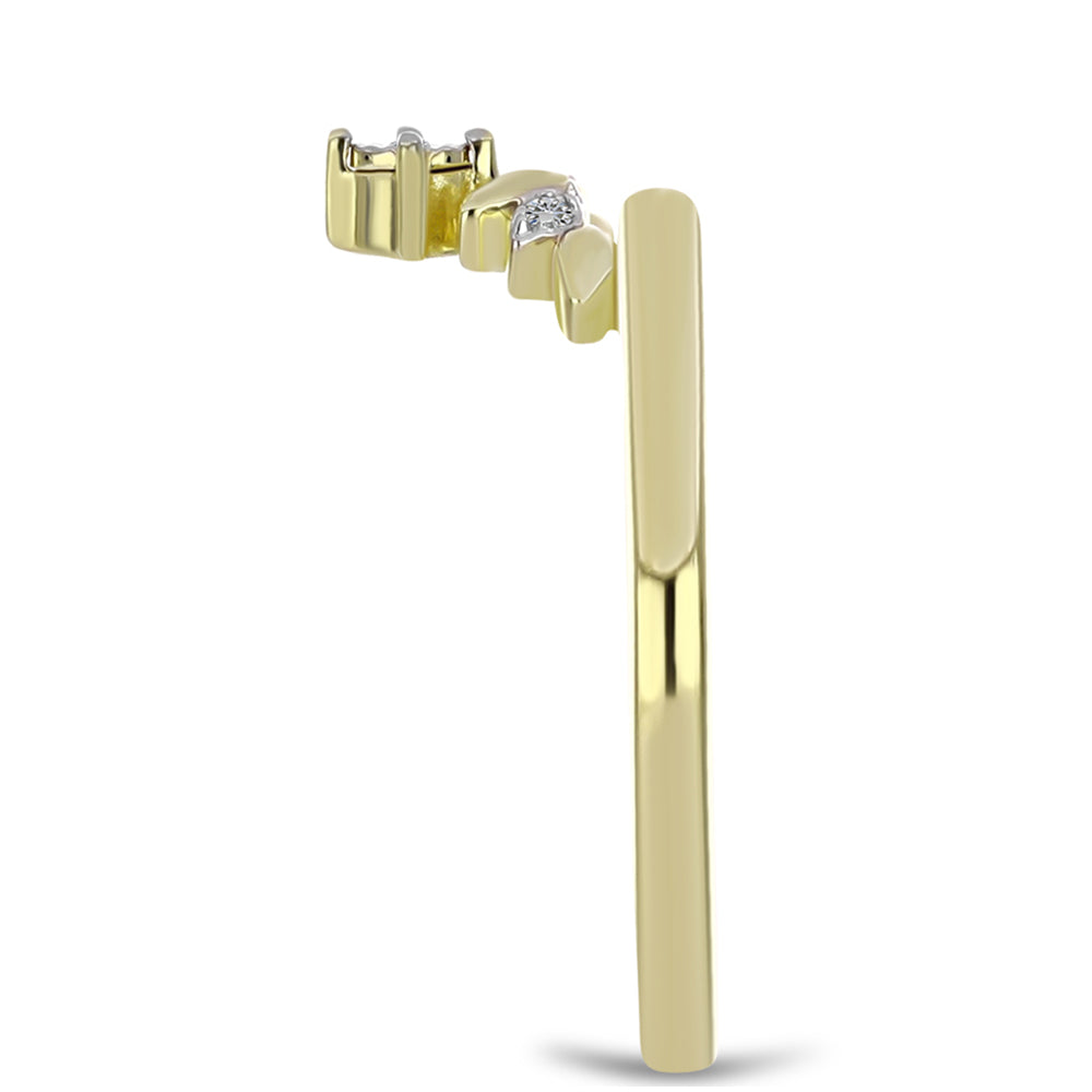 Goldplattierter Silberring mit weißem Diamant 4 