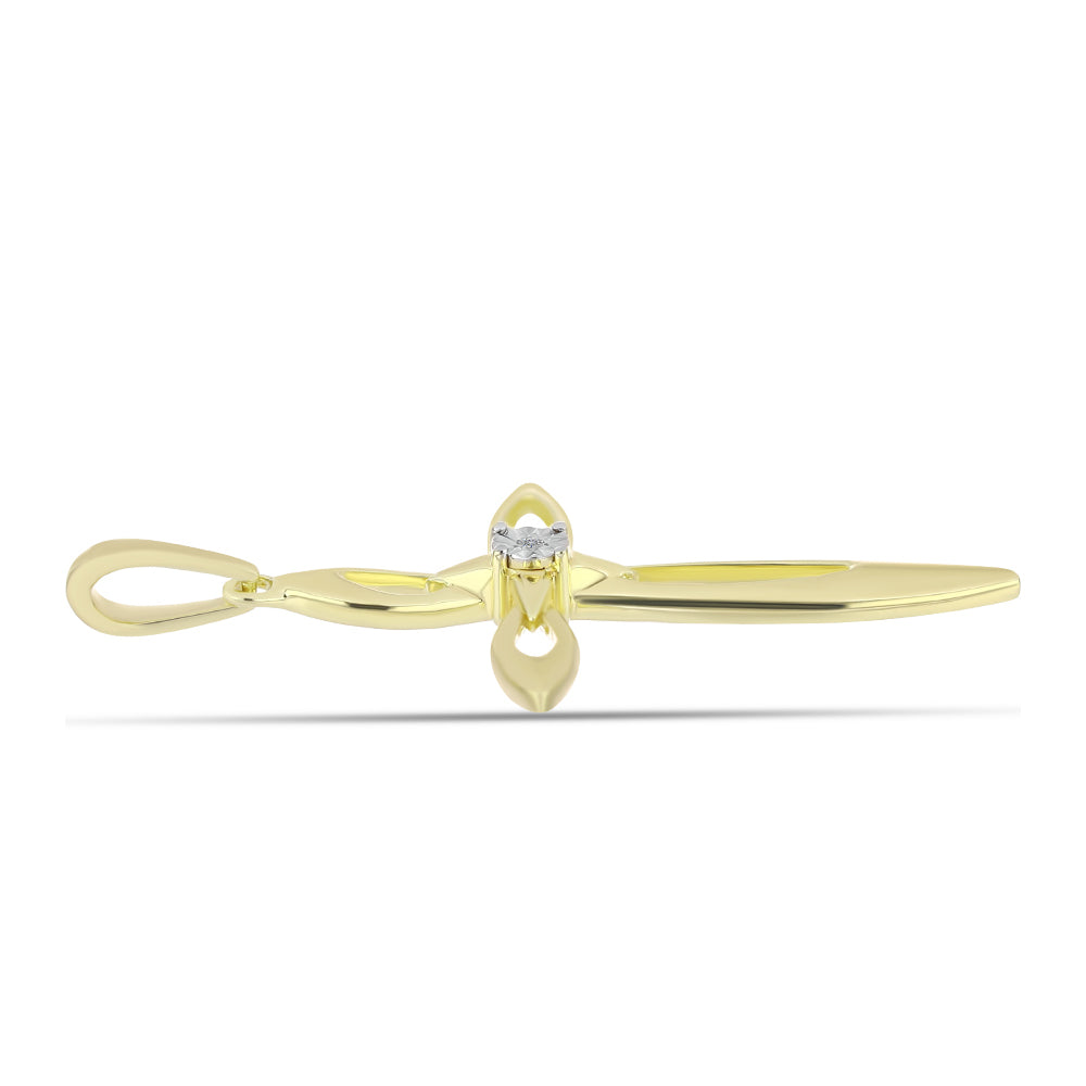 Goldplattierter Silberanhänger mit weißem Diamant
