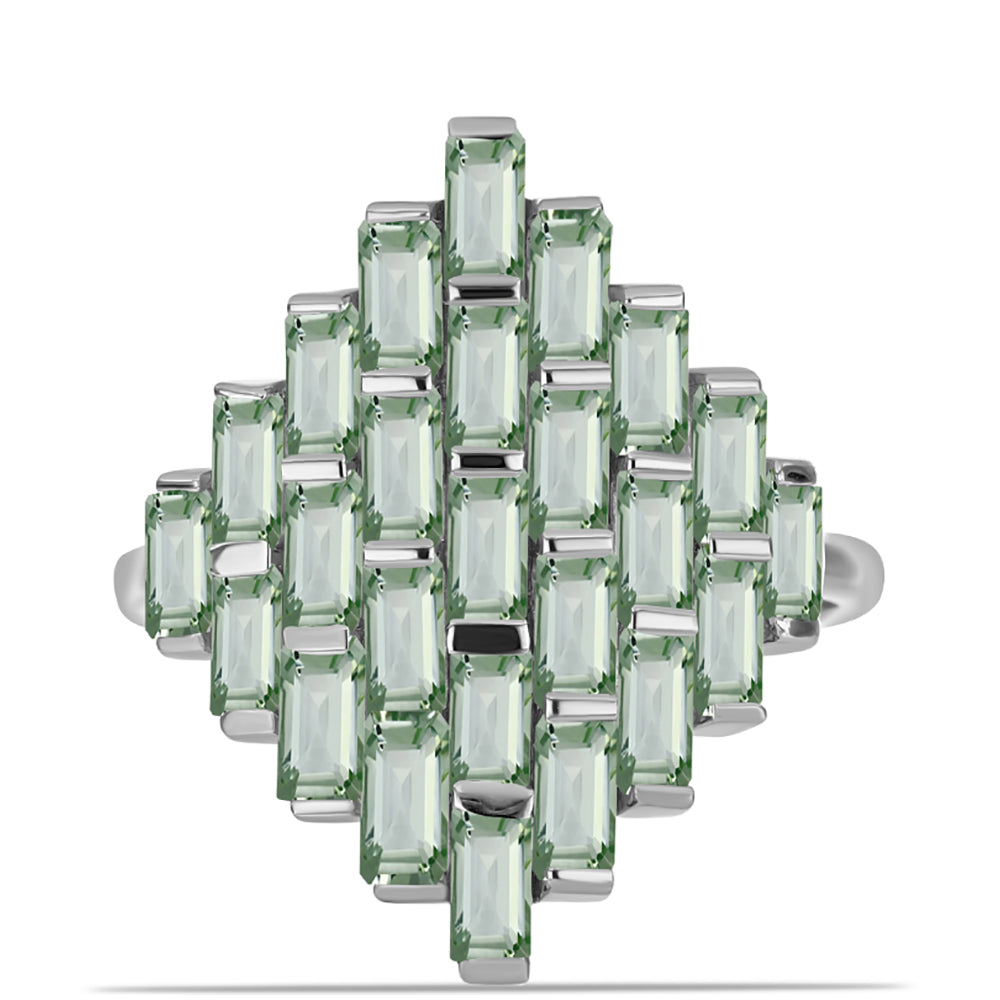 Silberring mit grünem Amethyst 1 