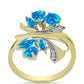 Goldplattierter Silberring mit äthiopischem Paradiese-Opal und weißem Topas