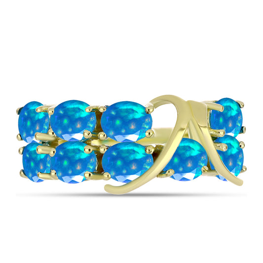 Goldplattierter Silberring mit äthiopischem Paradiese-Opal