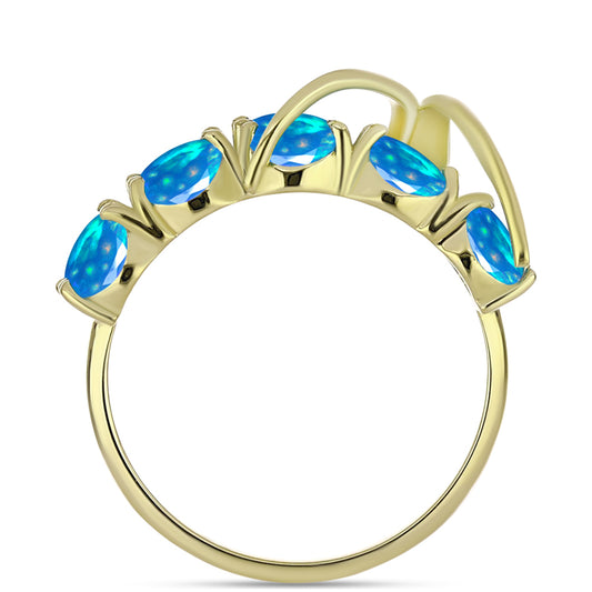 Goldplattierter Silberring mit äthiopischem Paradiese-Opal