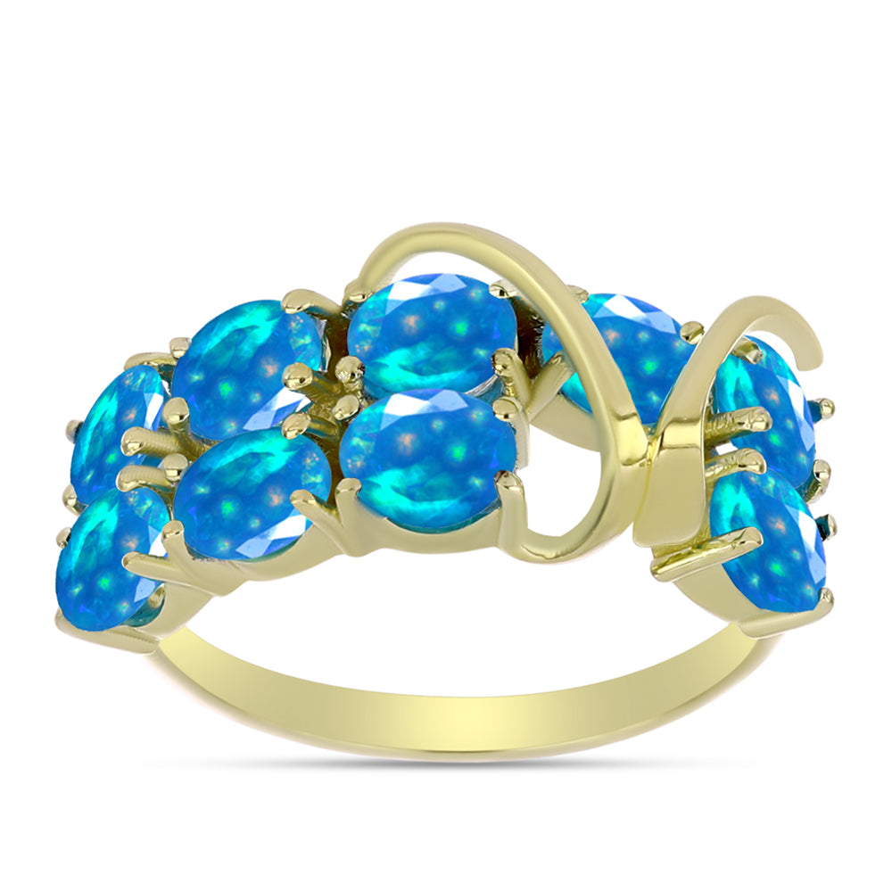 Goldplattierter Silberring mit äthiopischem Paradiese-Opal 3 
