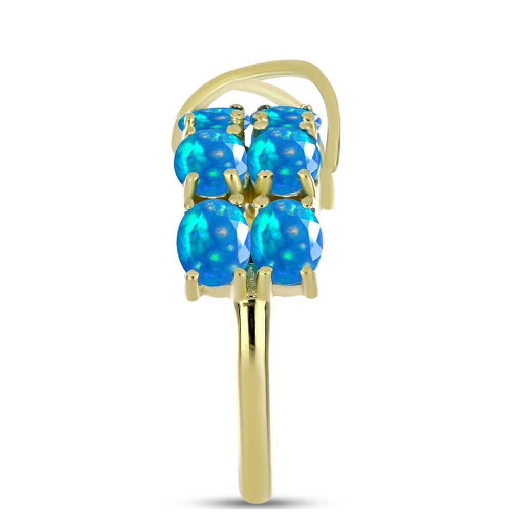 Goldplattierter Silberring mit äthiopischem Paradiese-Opal 4 