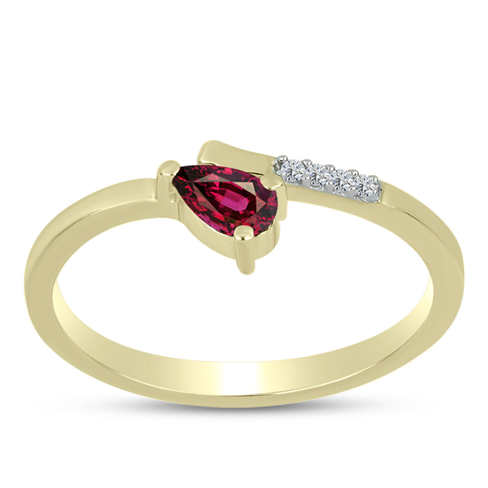 Goldplattierter Silberring mit Rhodolith Granat und weißem Topas