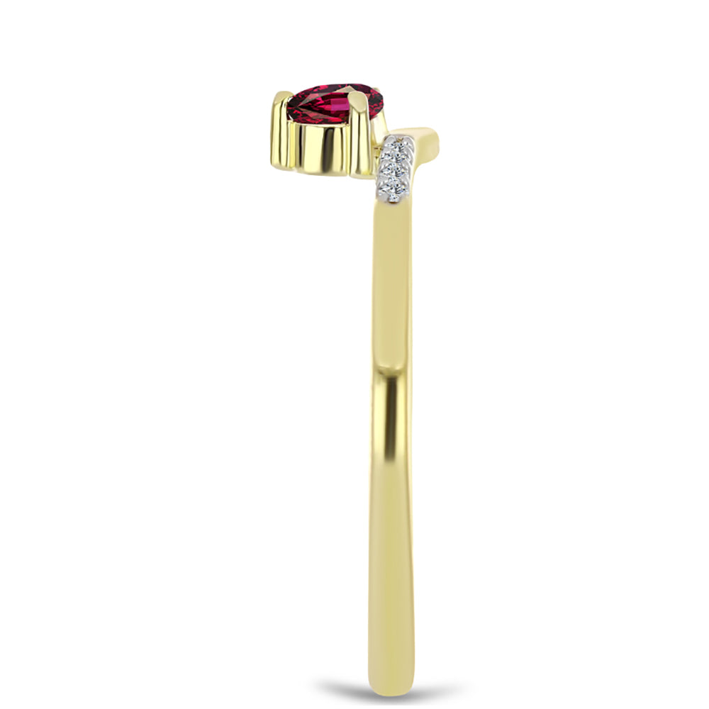 Goldplattierter Silberring mit Rhodolith Granat und weißem Topas 4 