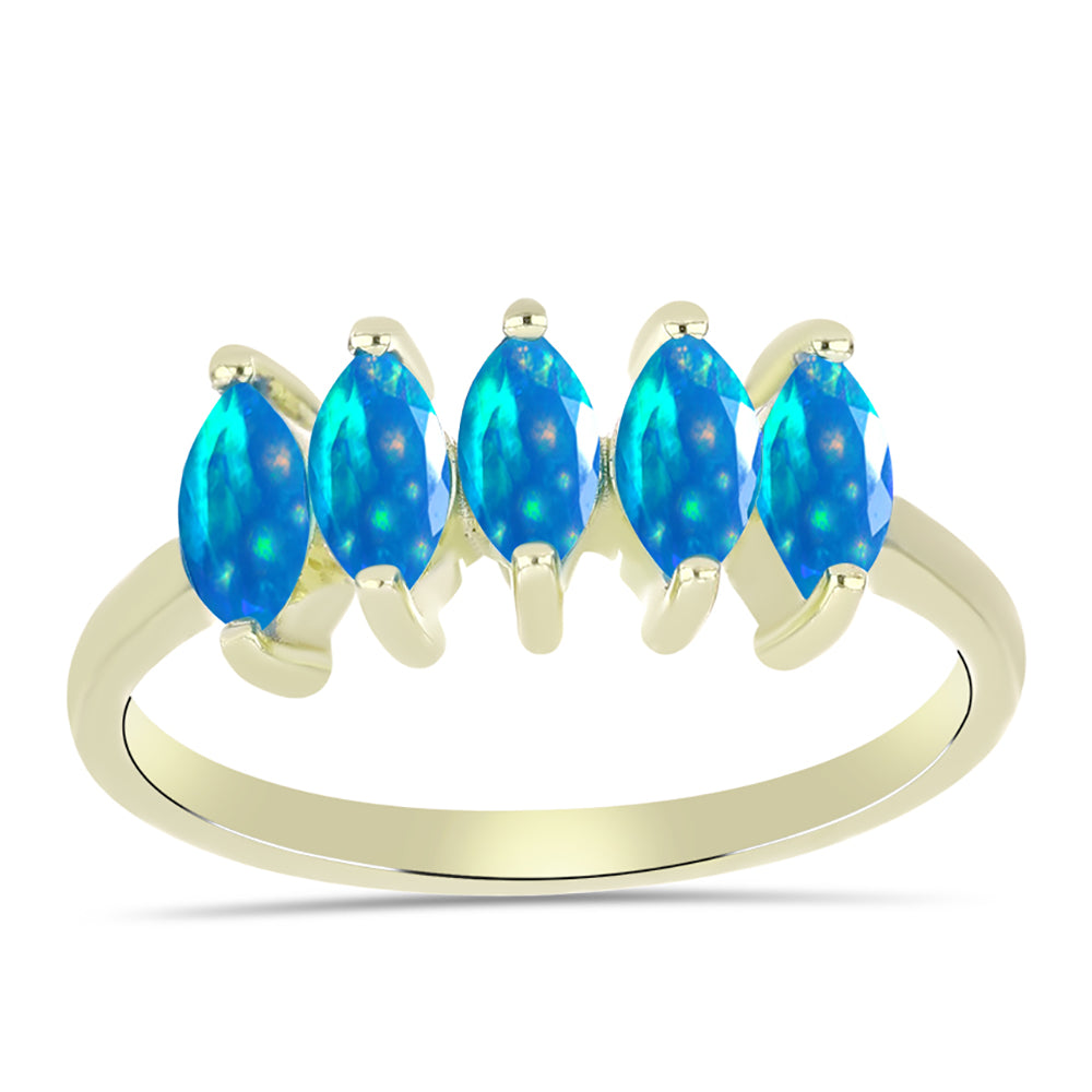 Goldplattierter Silberring mit äthiopischem Paradiese-Opal 3 