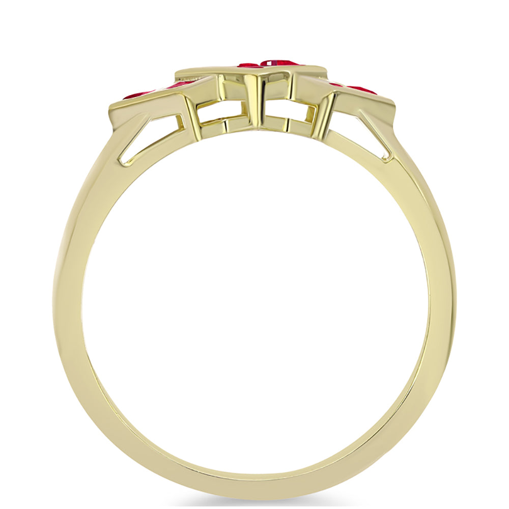 Goldplattierter Silberring mit Rubin aus Madagaskar