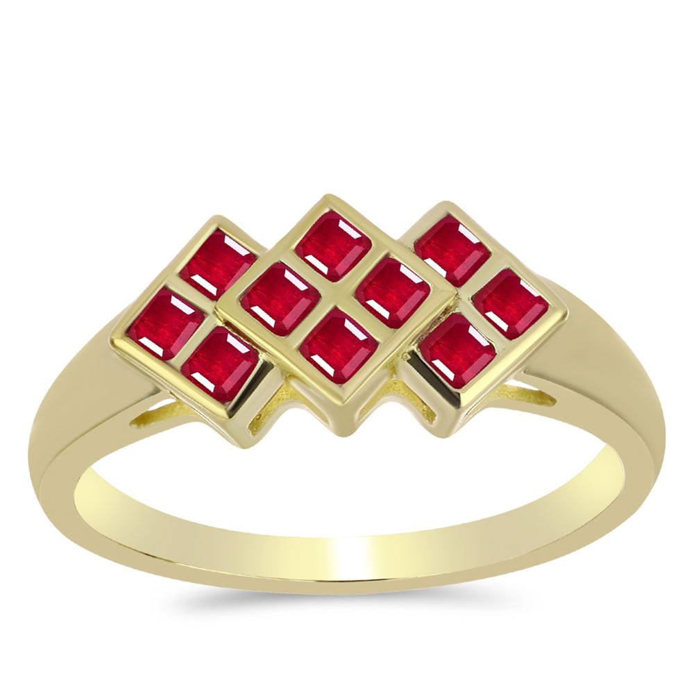 Goldplattierter Silberring mit Rubin aus Madagaskar