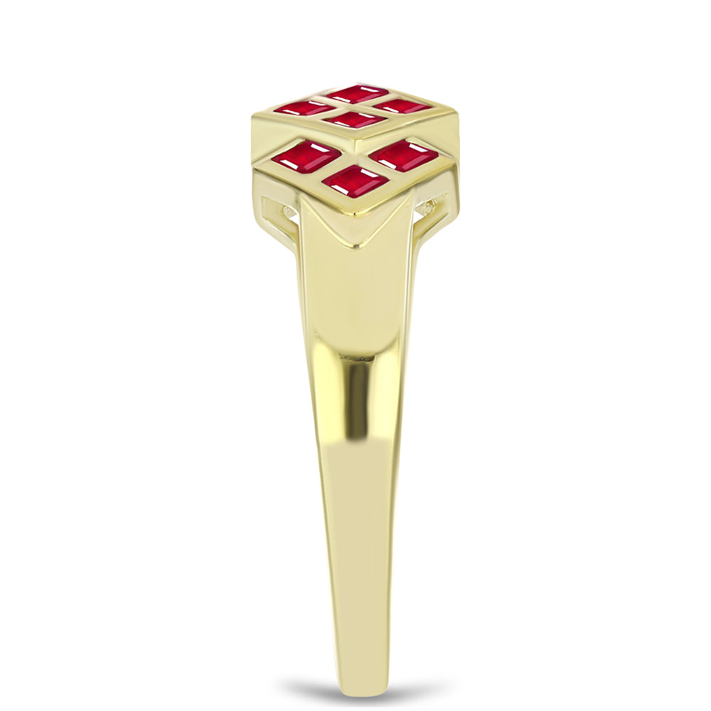 Goldplattierter Silberring mit Rubin aus Madagaskar 4 