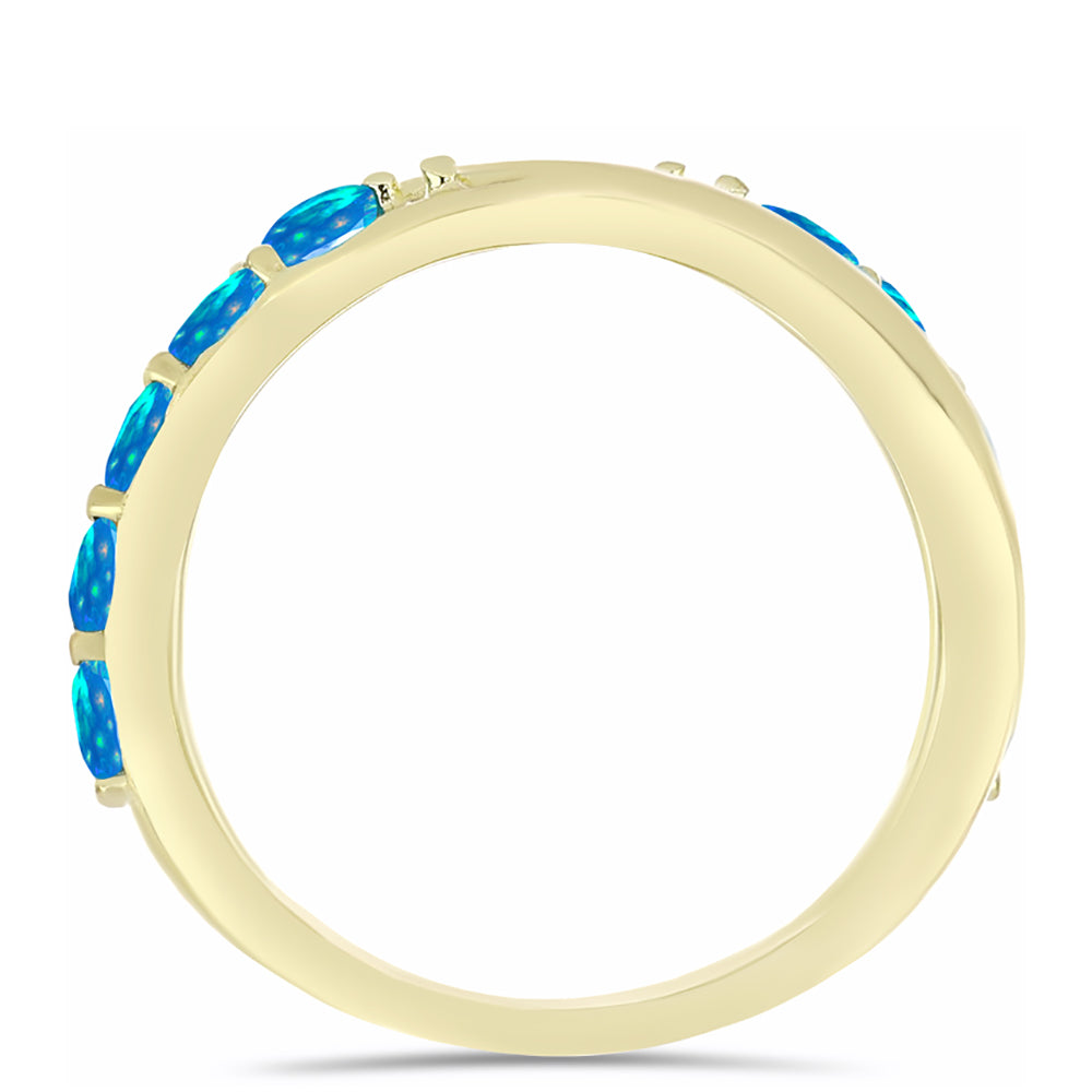 Goldplattierter Silberring mit äthiopischem Paradiese-Opal 2 