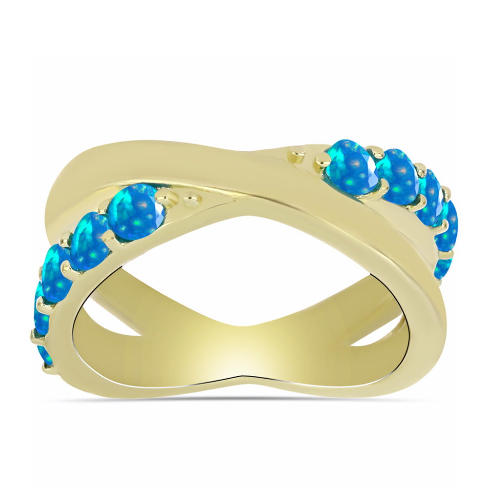 Goldplattierter Silberring mit äthiopischem Paradiese-Opal