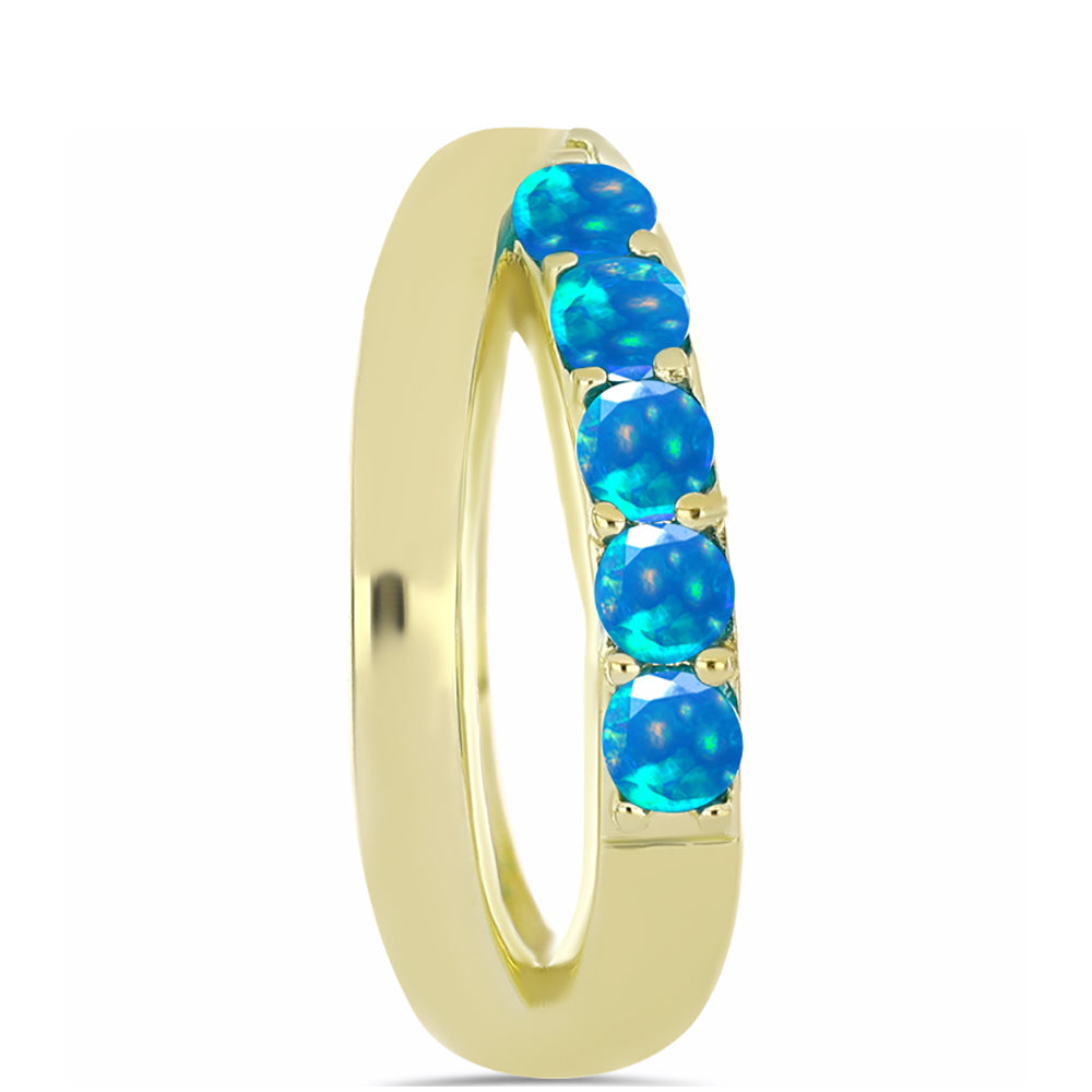 Goldplattierter Silberring mit äthiopischem Paradiese-Opal