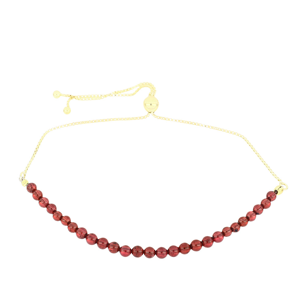 Goldplattiertes Silberarmband mit Rhodolith Granat