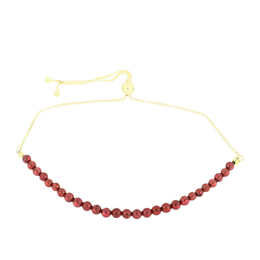 Goldplattiertes Silberarmband mit Rhodolith Granat