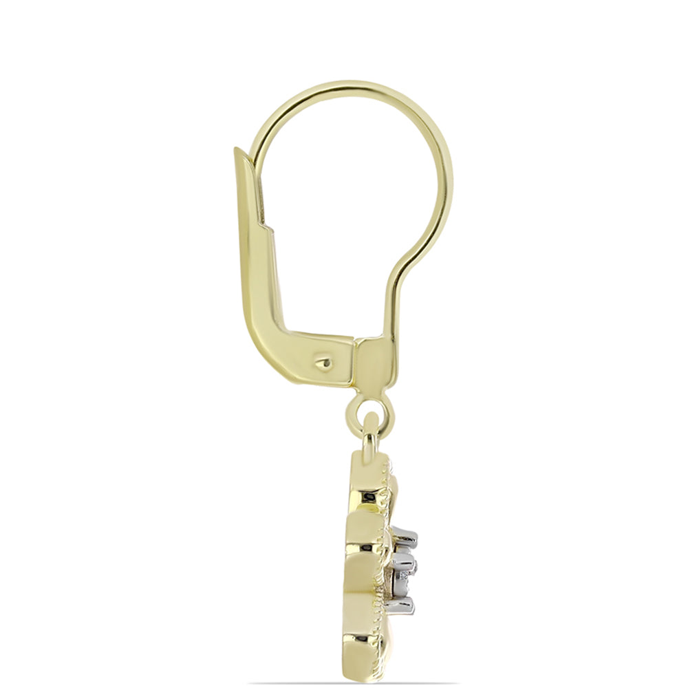 Goldplattierte Silberohrringe mit weißem Diamant 2 