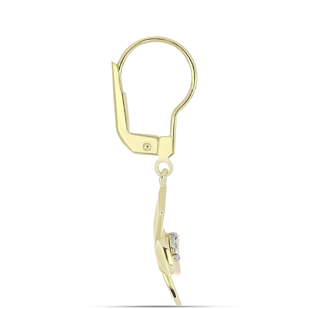 Goldplattierte Silberohrringe mit weißem Diamant 2 