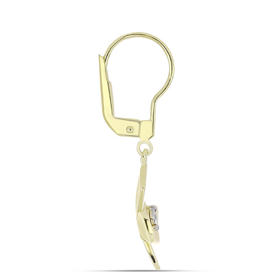 Goldplattierte Silberohrringe mit weißem Diamant