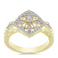 Goldplattierter Silberring mit weißem Diamant und weißem Topas
