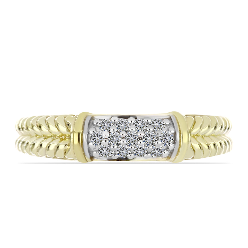 Goldplattierter Silberring mit weißem Diamant