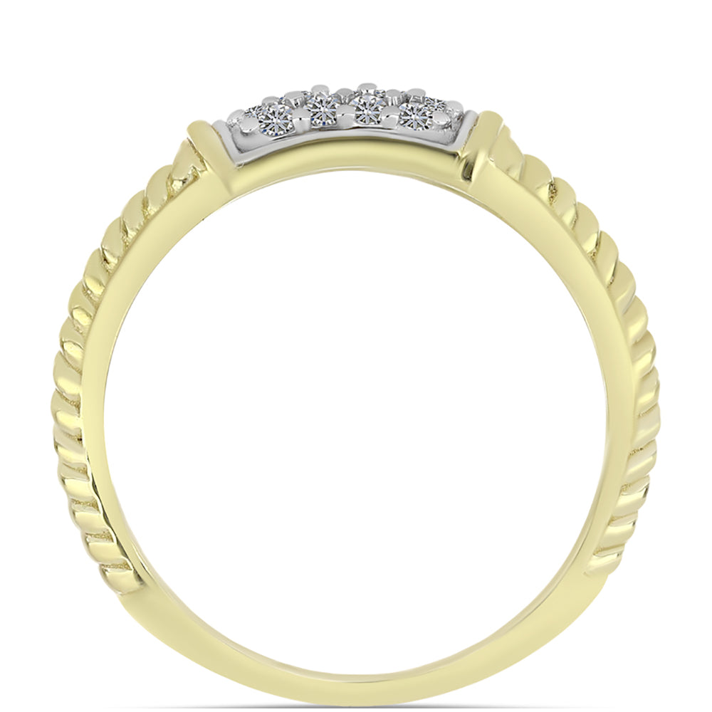 Goldplattierter Silberring mit weißem Diamant