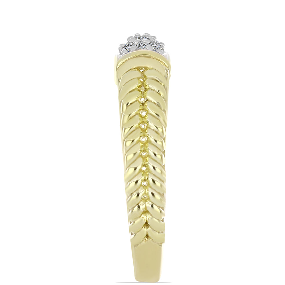 Goldplattierter Silberring mit weißem Diamant 4 