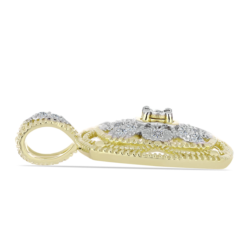 Goldplattierter Silberanhänger mit weißem Diamant und weißem Topas 2 