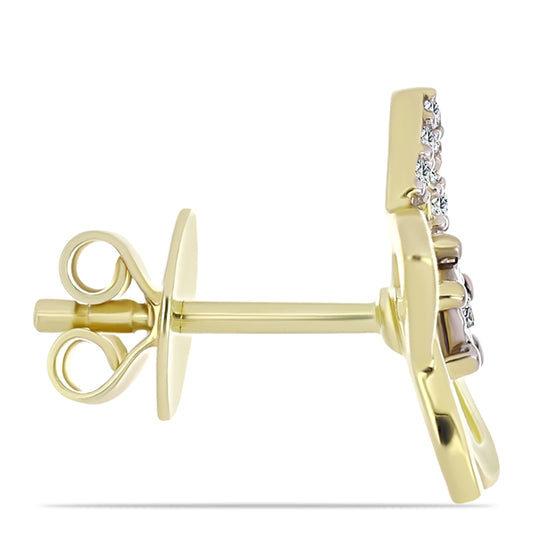 Goldplattierte Silberohrringe mit weißem Diamant und weißem Topas