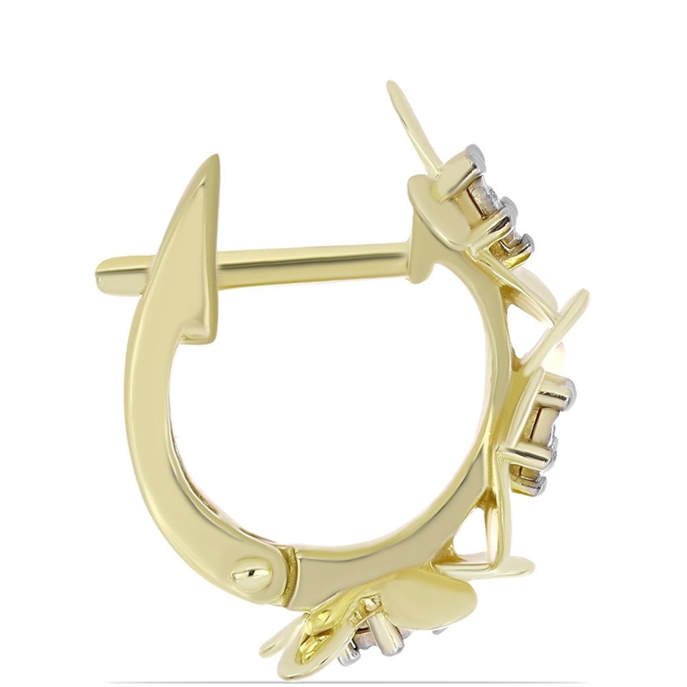 Goldplattierte Silberohrringe mit weißem Diamant 2 