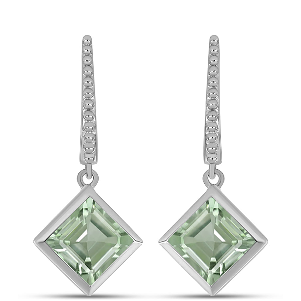Silberohrringe mit grünem Amethyst 1 