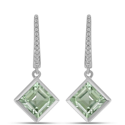 Silberohrringe mit grünem Amethyst