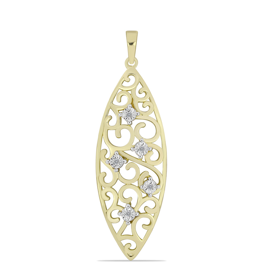 Goldplattierter Silberanhänger mit weißem Diamant 1 