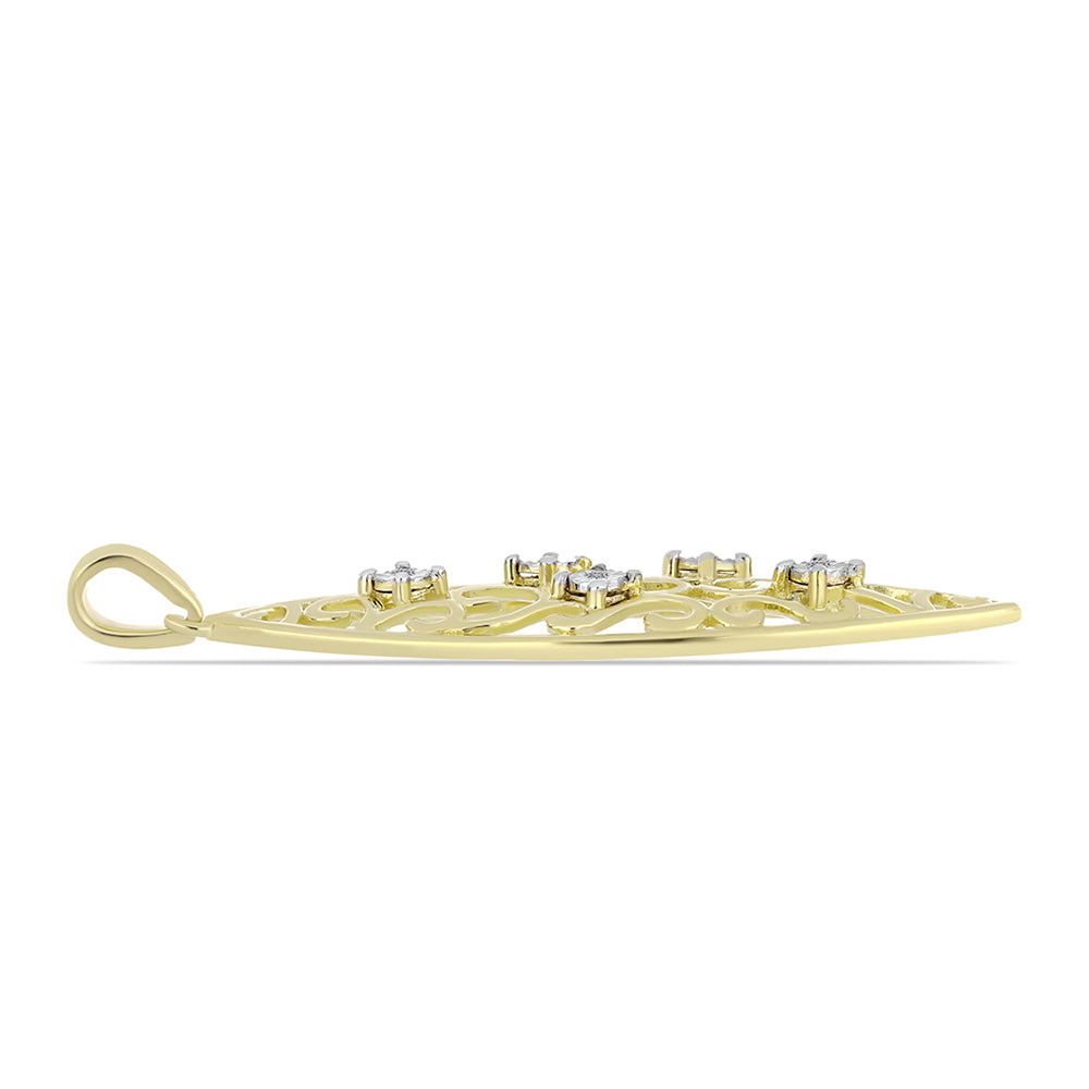 Goldplattierter Silberanhänger mit weißem Diamant 2 