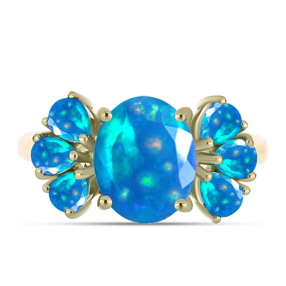 Goldplattierter Silberring mit äthiopischem Paradiese-Opal