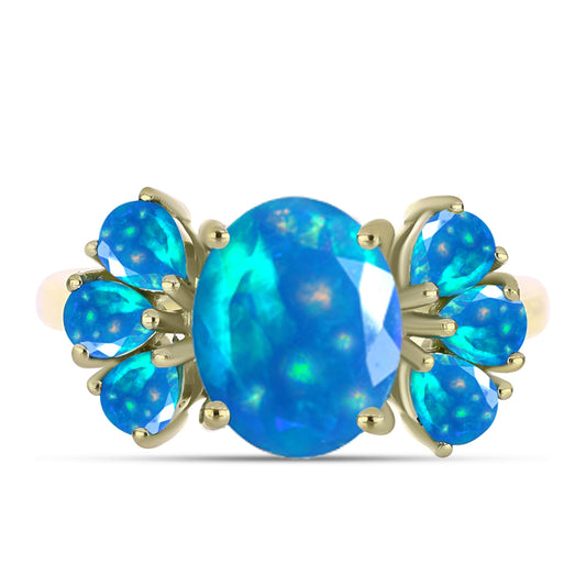 Goldplattierter Silberring mit äthiopischem Paradiese-Opal