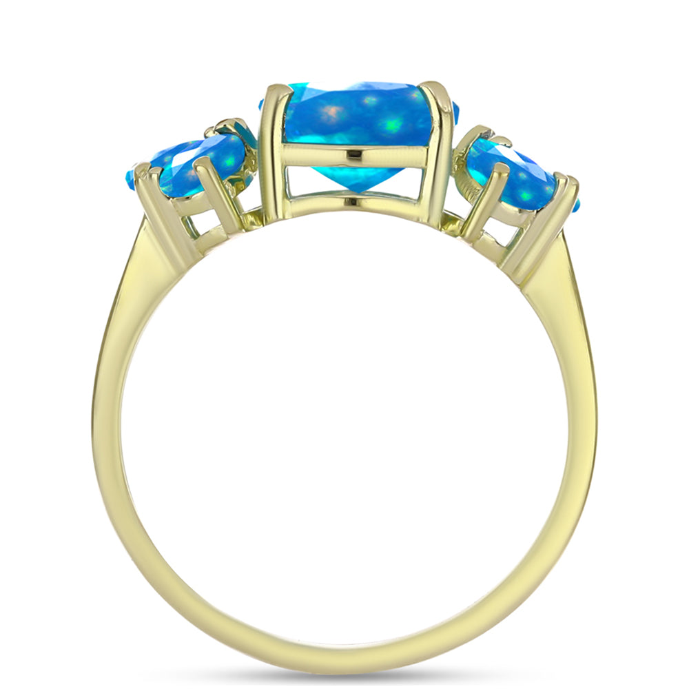Goldplattierter Silberring mit äthiopischem Paradiese-Opal