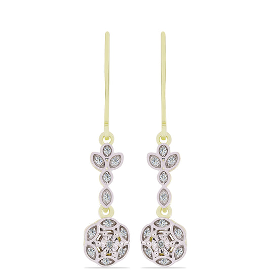 Goldplattierte Silberohrringe mit weißem Diamant und weißem Topas